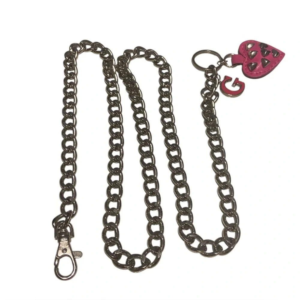 Heart Guess Silver Tone Chain Rare Belt #6370 💎